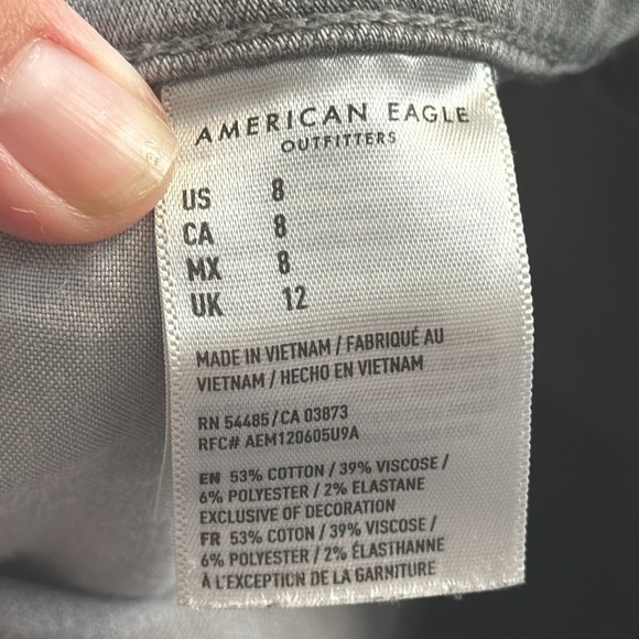 AMERICAN EAGLE Women's Gray Hi-RIse Shortie Shorts Size 8 - Picture 7 of 7